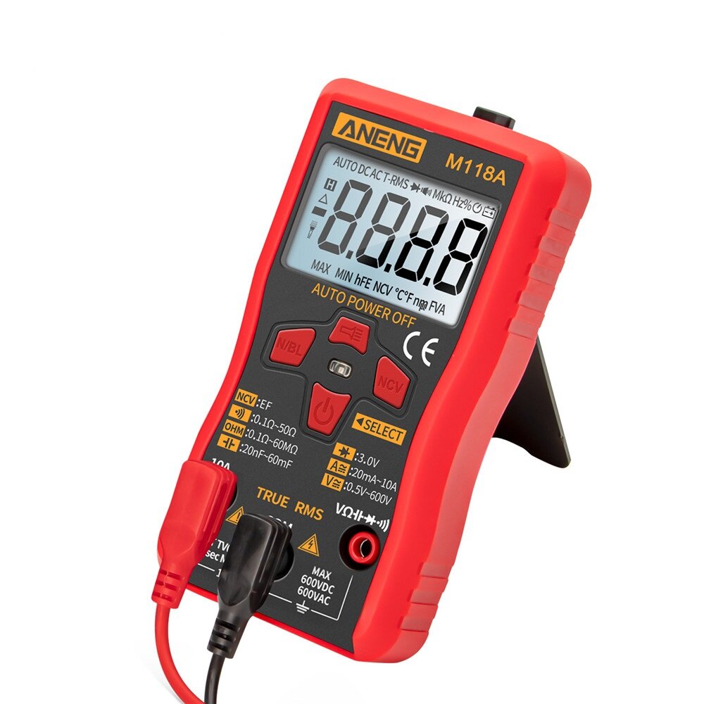 Digital Mini Multimeter Tester Auto Multimeter True Rms Transistor Meter with NCV Data Hold 6000 Counts Flashlight