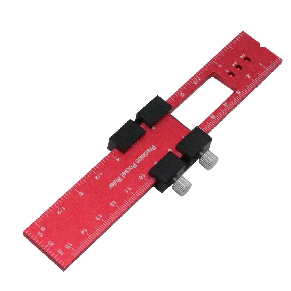 Aluminum Alloy Pocket Ruler Set - 160mm, 200mm, 300mm, Red & Black, Accurate Scale, Portable, Easy to Carry