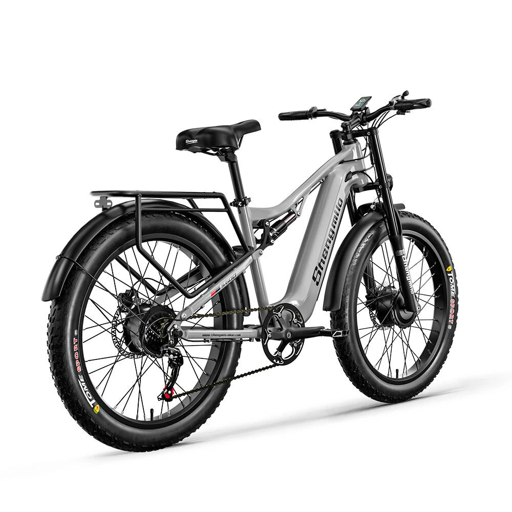 Electric Bike 48V 17.5AH SamsungBattery 1000W*2 Dual Motors Recommended Top Speed 25KM/H 26inch Tires 90KM Max Mileage 150KG Max Load Electric Bicycle