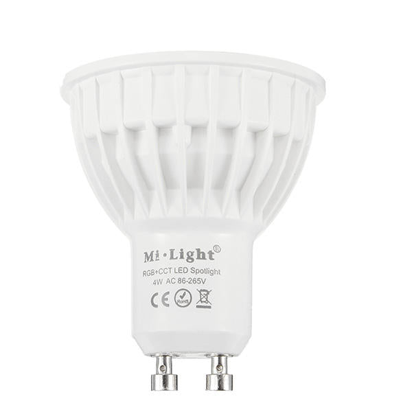 Dimmable GU10 4W Mi Light 2.4G Wireless RGBCCT LED Spot Lightt Lamp Bulb AC86-265V