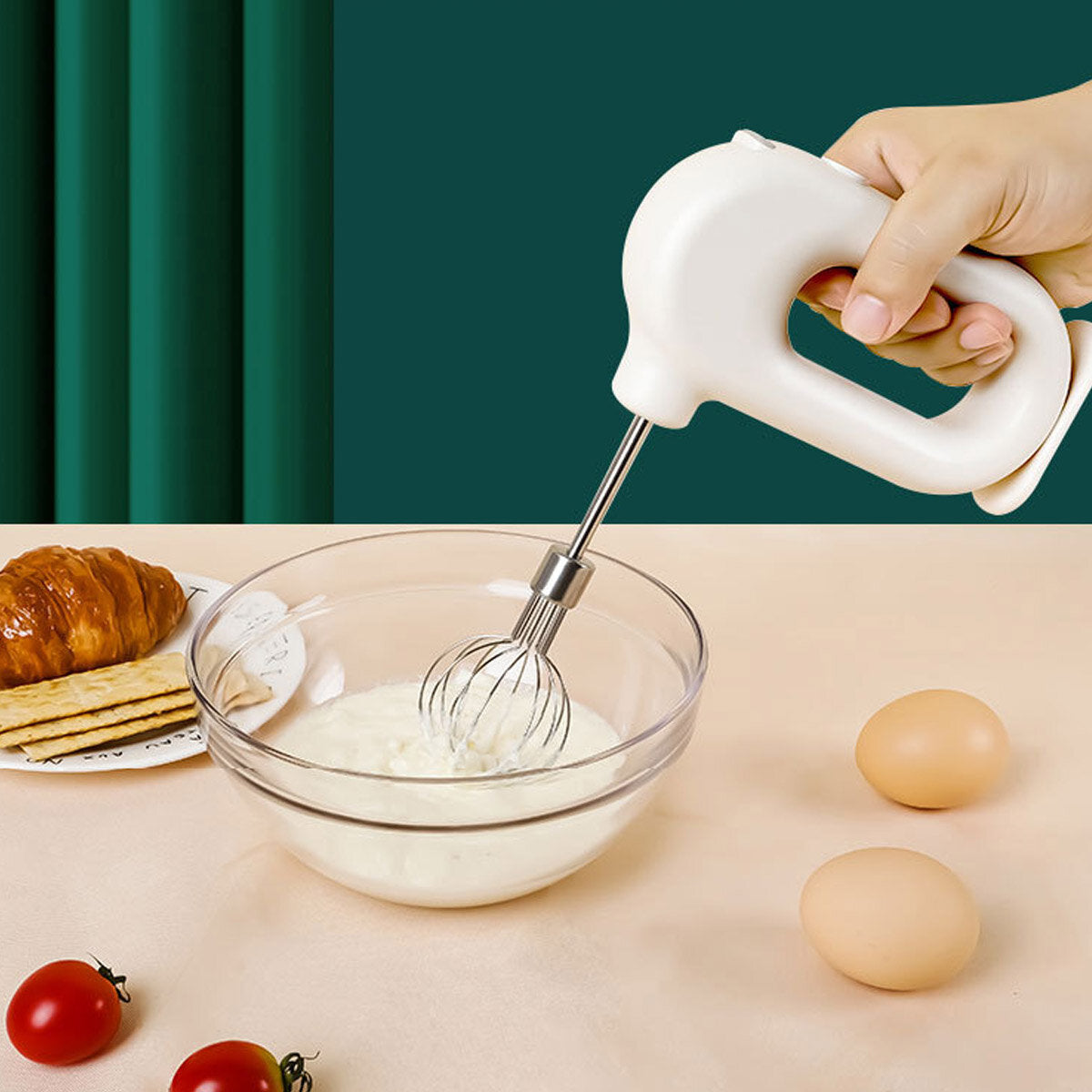 20W Wireless Electric Whisk Blender Portable Four-speed USB Charging Handheld Mixer