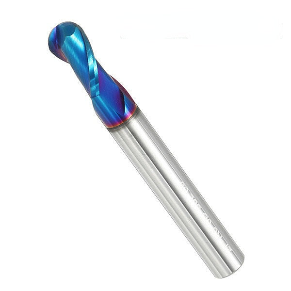 R0.5-R3 2 Flutes Tungsten Carbide End Mill HRC65 NACO Coated Ball Nose Milling Cutter