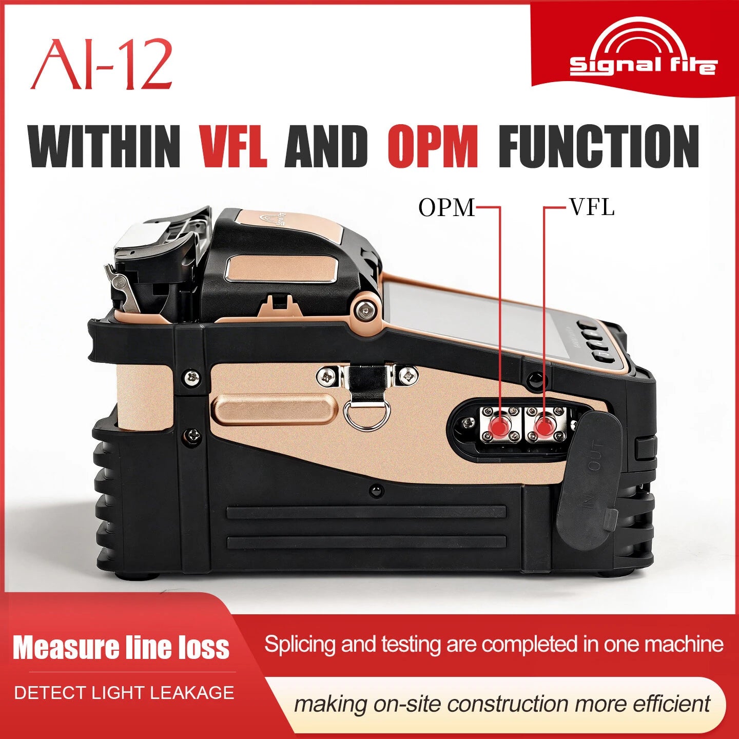 Optical Fiber Fusion Splicer 6 Motors Core Cladding Alignment 5 Inch Touchscreen 7800mAh Battery Bluetooth 4.2 Optical Power Meter VFL