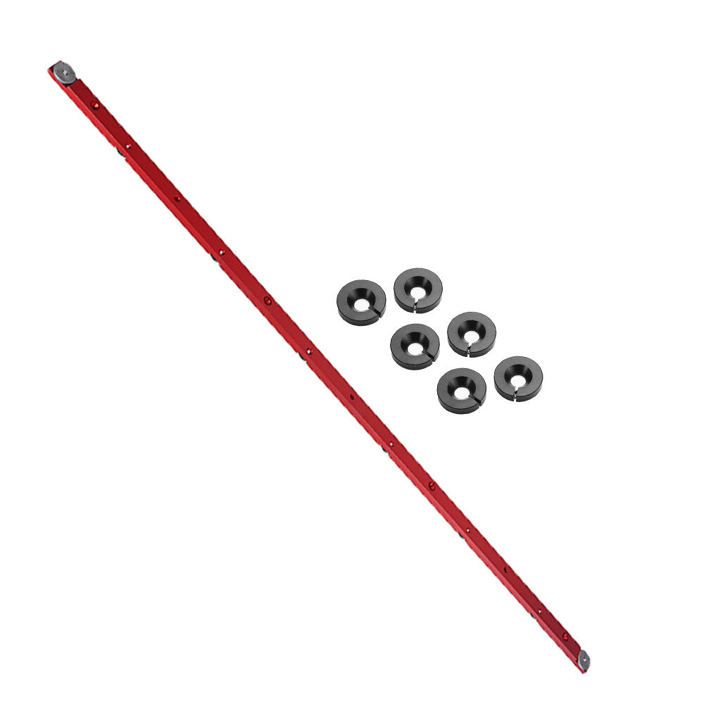 Aluminum Alloy Miter Bar for Table Saw, Adjustable 300mm/450mm/650mm/880mm, Universal Fit for T Slot Miter Track, Red