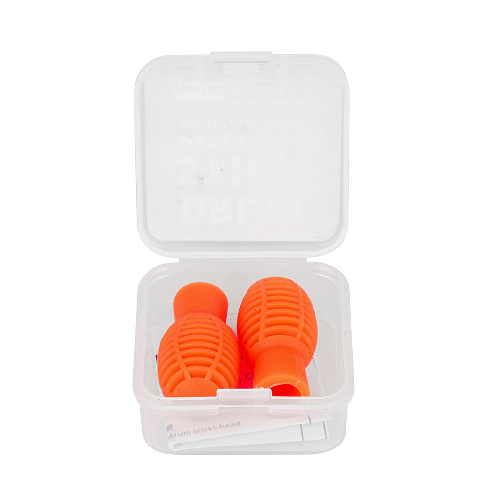 2Pcs Silica Gel Head Drumsticks Portable Practice Drum Set Drum Cap for Drumsticks