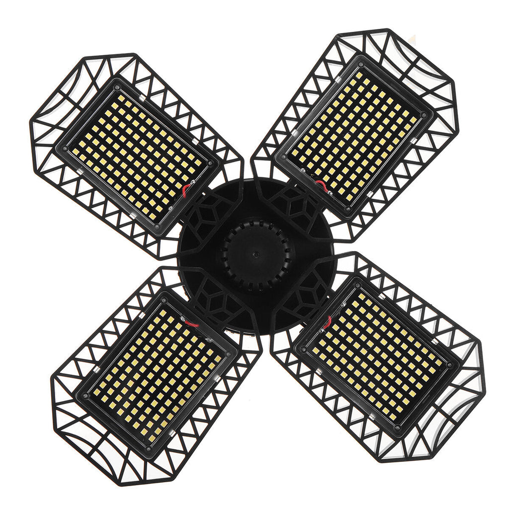 E26/E27 LED 3/4 Blades Folding Garage Light Bulb Deformable Ceiling Lamp Workshop Fixture