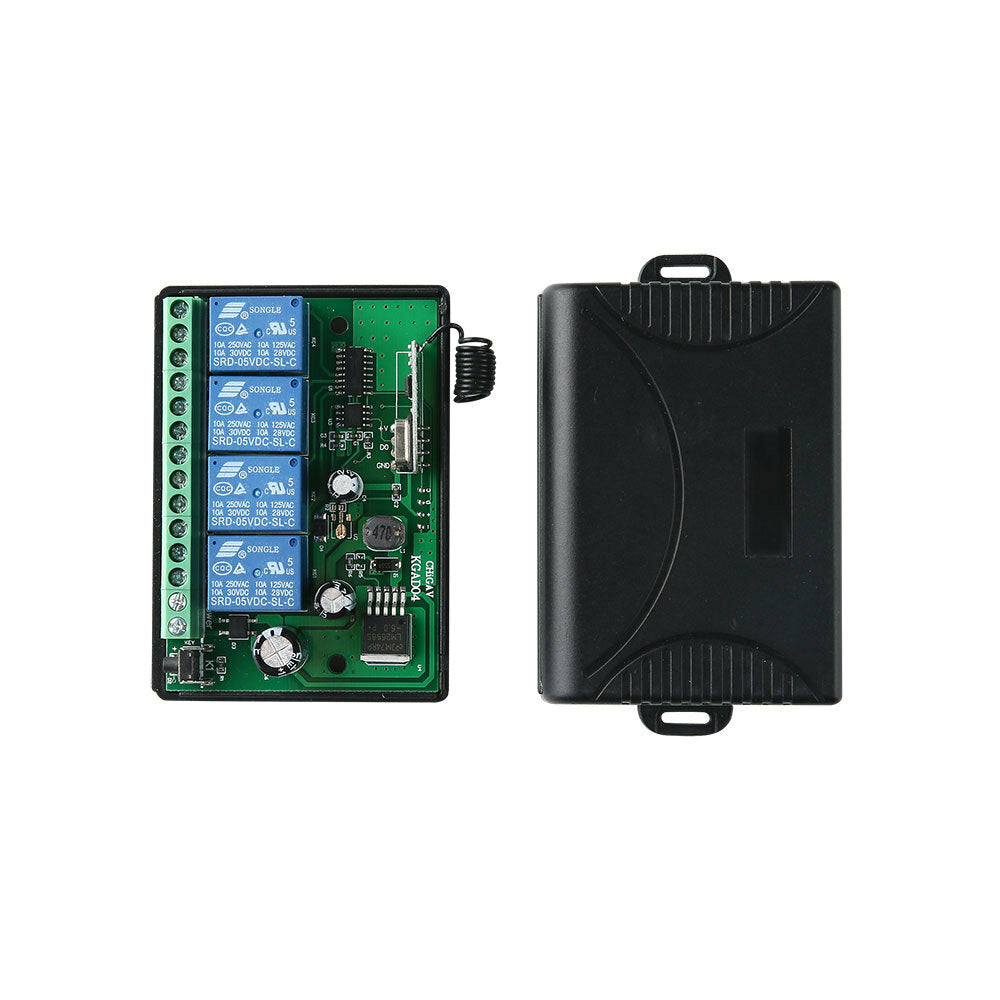 DC 12V 24V 4CH Wireless RF Remote Control Switch Security System Garage Doors Gate Electronic Lock Key 4 Buttons Transmitter