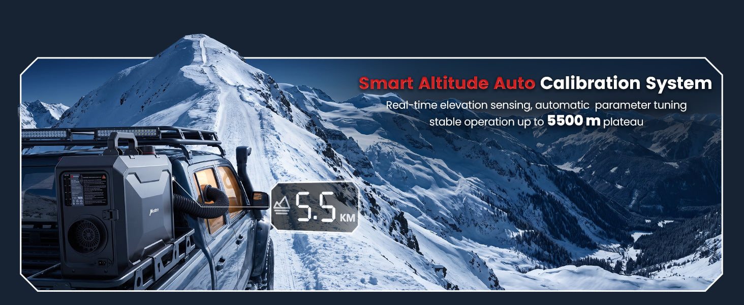 8KW 6L All-in-One Diesel Air Heater, App Control, Wireless Temperature Sensor & Auto Start/Stop for Car, Truck, RV & Camper