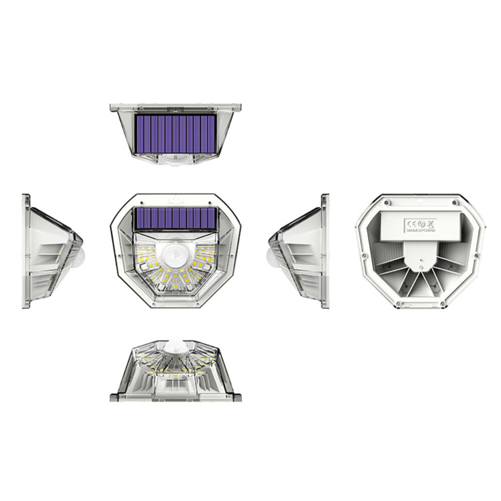 40 LED Solar Light Transparent Small Outdoor Wall Lamp White Light 8M Sensing Distance 120 Degree Sensoring Angle Two Lighting Modes