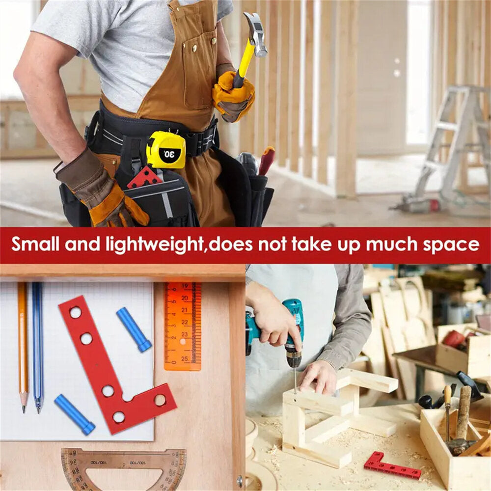 Small Square Center Finder Tool - Durable Aluminum Alloy, 90-Degree Marking, Compact, Metric/Imperial, 50x100mm