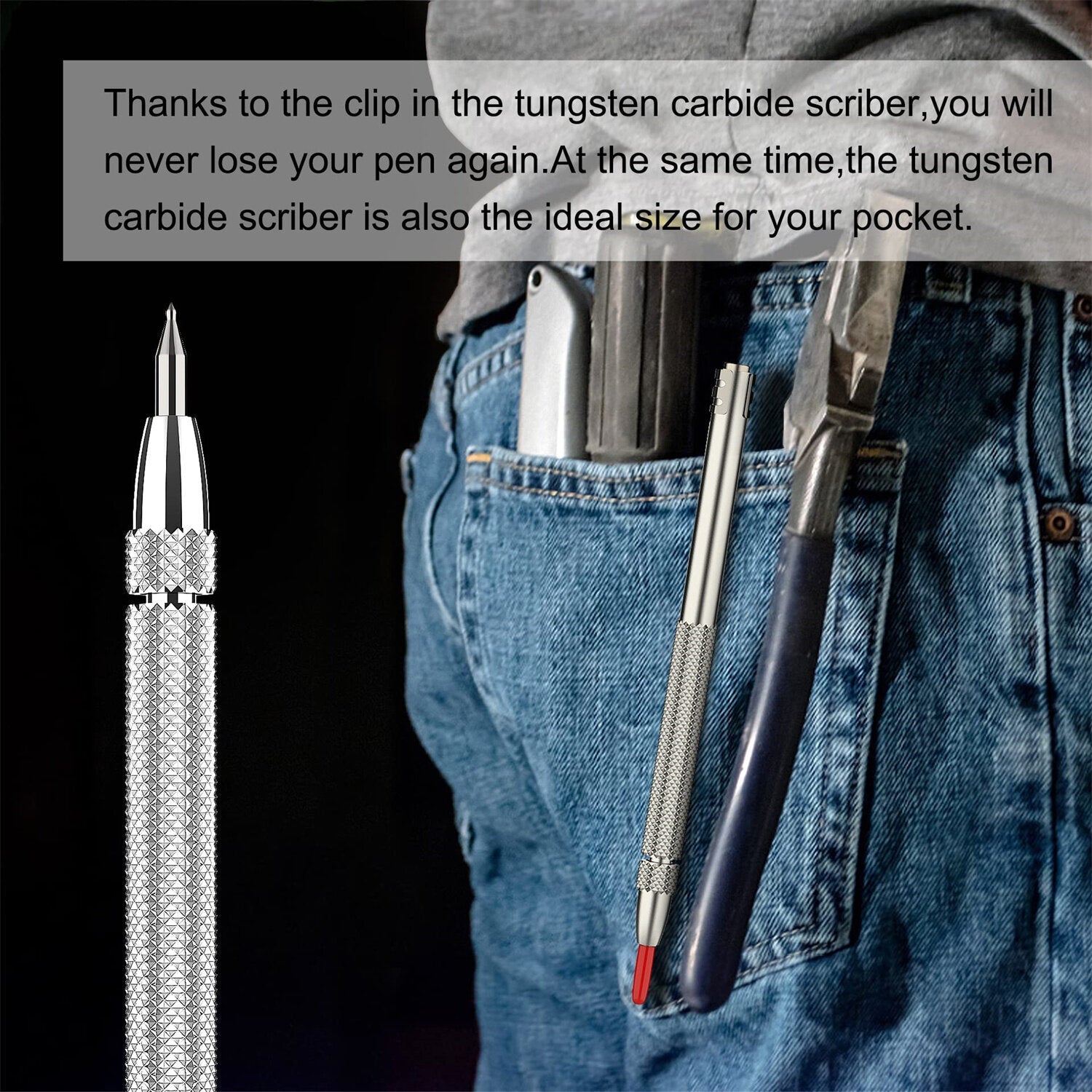 Tungsten Carbide Scriber Set - 2 Tools, 10 Replacement Tips, Magnetic, Durable Aluminium, Ergonomic Design, 15cm