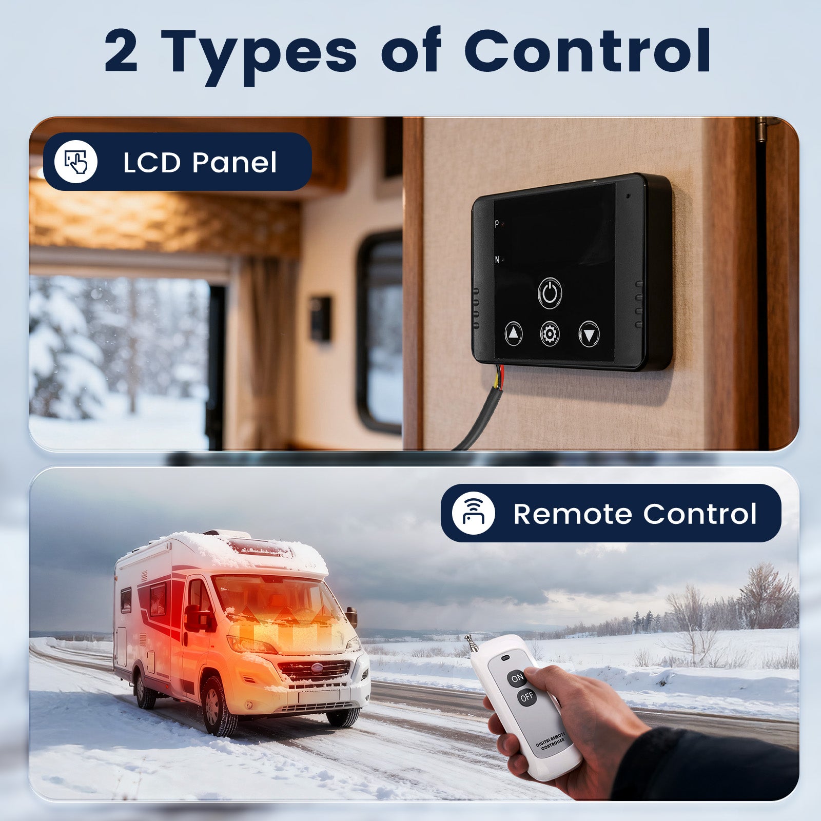 12V 6KW Water Plumbing Heater Remote Control LCD Monitor Gasoline Diesel Air Car Heater Universal for Truck SUV Bus RV Boats