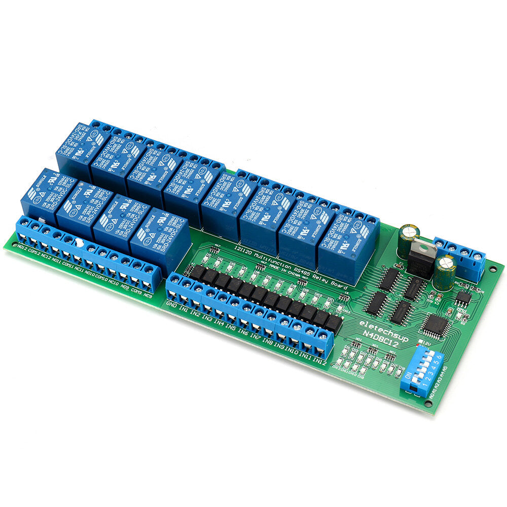 12V/24V RS485 Relay Modbus RTU Protocol DIN35 Rail Shell PLC Optional