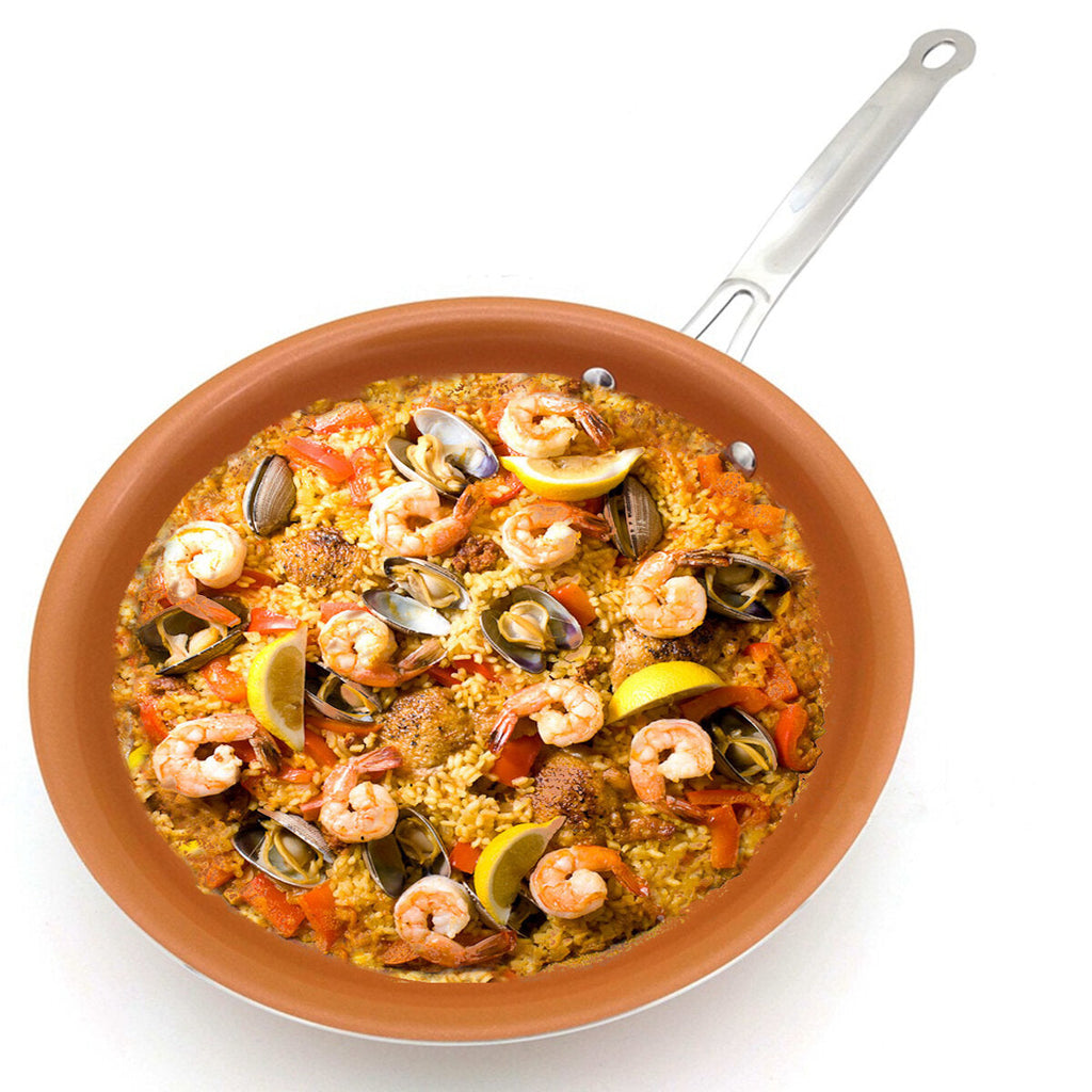 8/10/12 Inch Non Stick Copper Frying Pan Universal For Gas & Induction Cooker