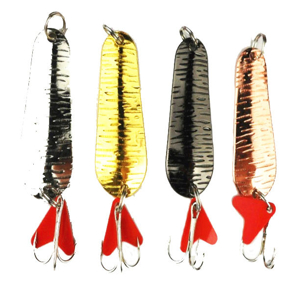 4pcs Spinners 5cm 8.3 g Assorted Fishing Lures Metal Paillette Fish Hooks Fishing Tackle