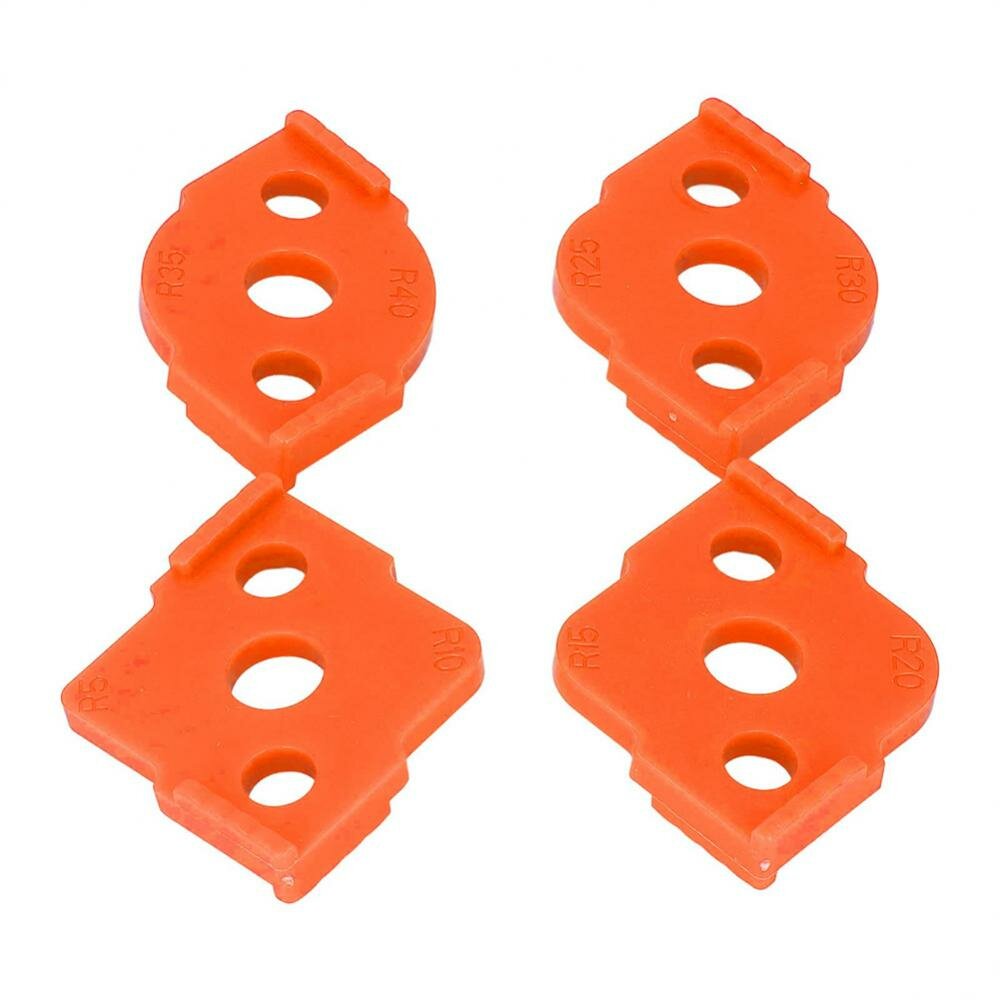 Router Template Kit - 4 ABS Jigs for Woodworking, 8 Sizes (R5-R40), Durable & Easy to Use for Fillet Cuts, 180g