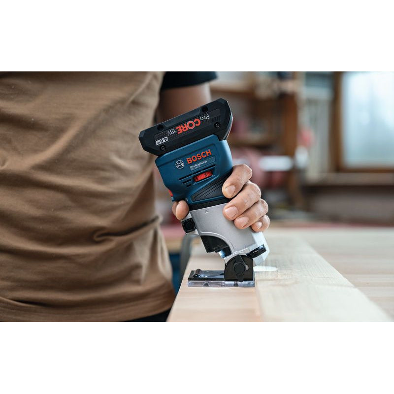 PRO GKF 18V-8 for Bosch Cordless Edge Router 18V Brushless Motor 6mm & 1/4'' Collets Professional Woodworking Trim Router With L-BOXX Case