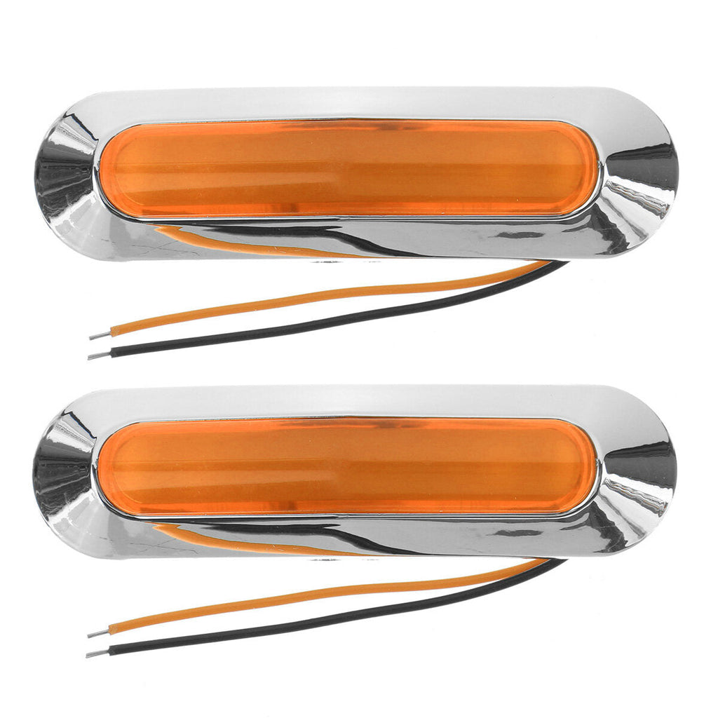 2PCS 12-24V 6 LED Side Marker Light Position Lamp For Car Truck Trailer Lorry Boats