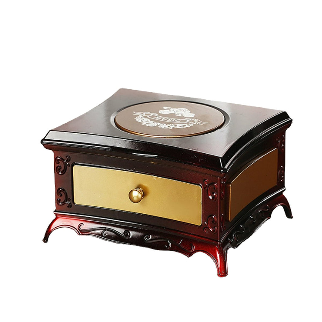 Classical Rotating Girl Music Box Jewelry Storage Box & Makeup Mirror Kids Decorations