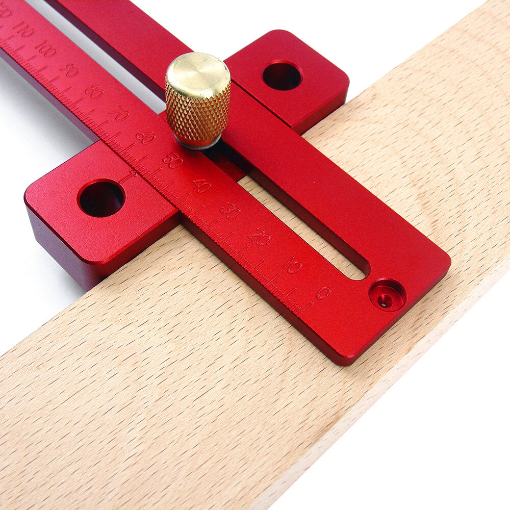 Aluminum Alloy T-Type Hole Ruler 170/270/370mm for Woodworking - Durable Measuring Tool with Clear Scale