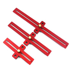 Aluminum Alloy T-Type Hole Ruler 170/270/370mm for Woodworking - Durable Measuring Tool with Clear Scale