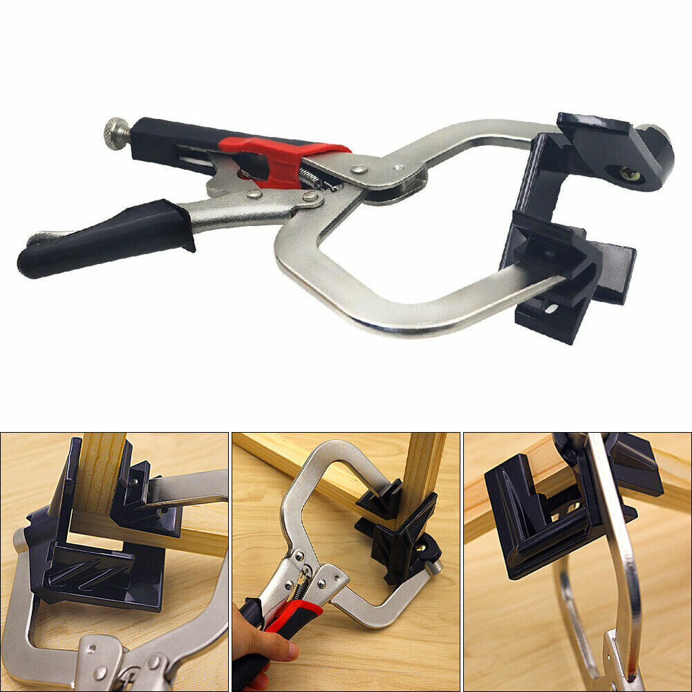 10" V-Shaped Face Clamp for Woodworking - Heavy Duty Chrome Vanadium Steel, 90° Angle, Max Opening 80mm