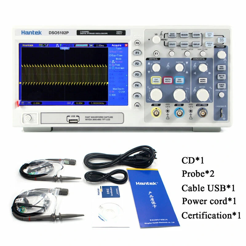 USB Digital Storage Oscilloscope 2Channels 100MHz 1GSa/s