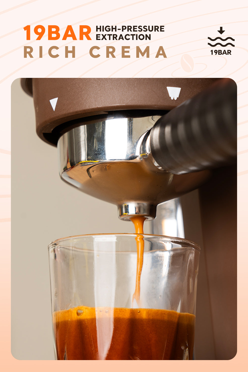 Semi Automatic Espresso Coffee Machine 19Bar with Built-in Grinder Pre-infusion System High-pressure Extraction Touch Panel Control