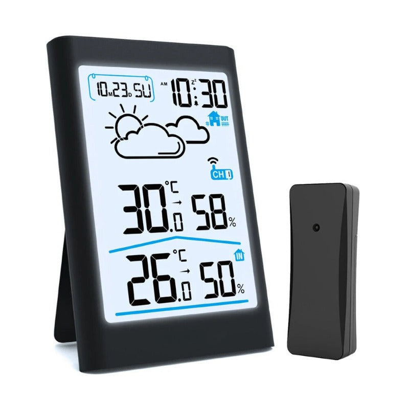 LCD Digital Smart Wireless Weather Station In/Outdoor Thermometer Hygrometer Remote Sensor Alarm Time Clock Weather Forecast