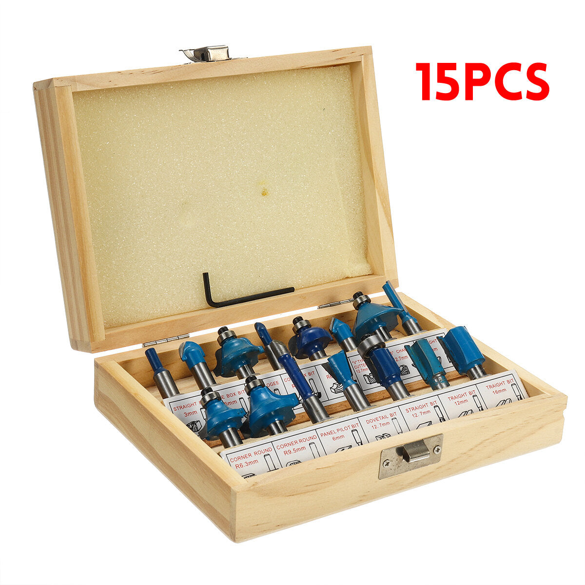 12/15pcs 8mm Shank Router Bit Milling Cutter Set Woodworking Cutter