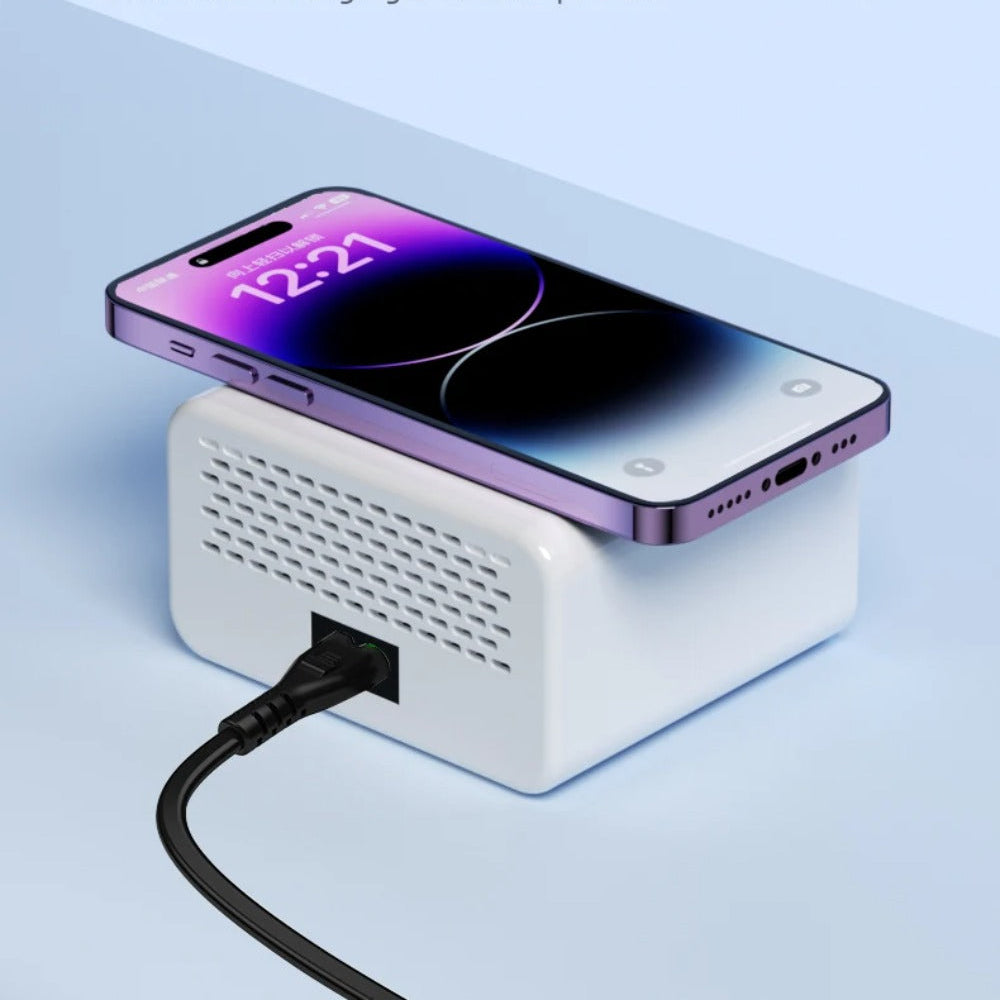 65W Dual C Ports Fast Charger with Wireless Charging, Intelligent Charging, Display Screen & Multiple Ports for Devices