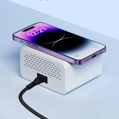 65W Dual C Ports Fast Charger with Wireless Charging, Intelligent Charging, Display Screen & Multiple Ports for Devices
