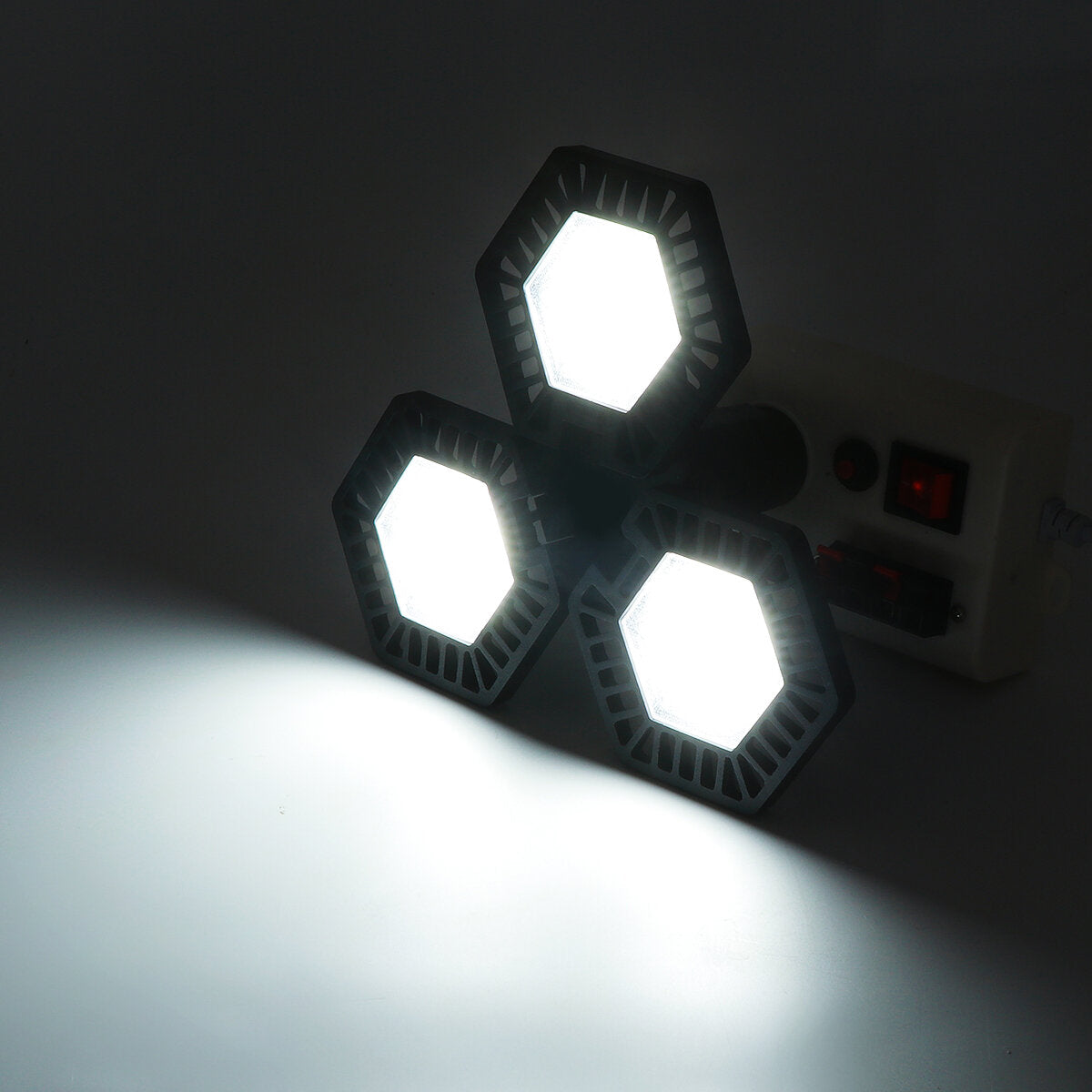 200W E27 Fan Blades LED Foldable Garage Light Mining Workshop Gym Ceiling Light