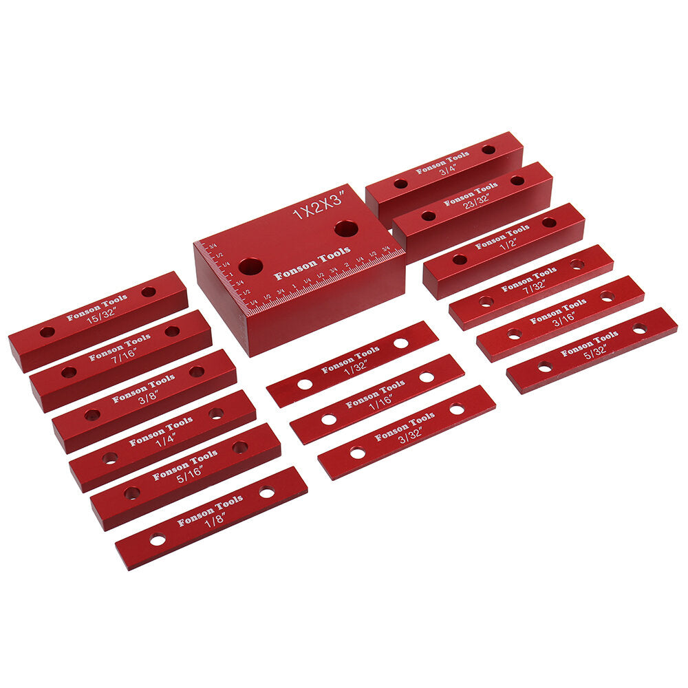 10pcs Metric Inch Woodworking Setup Blocks Height Gauge Precision Aluminum Alloy Setup Bars
