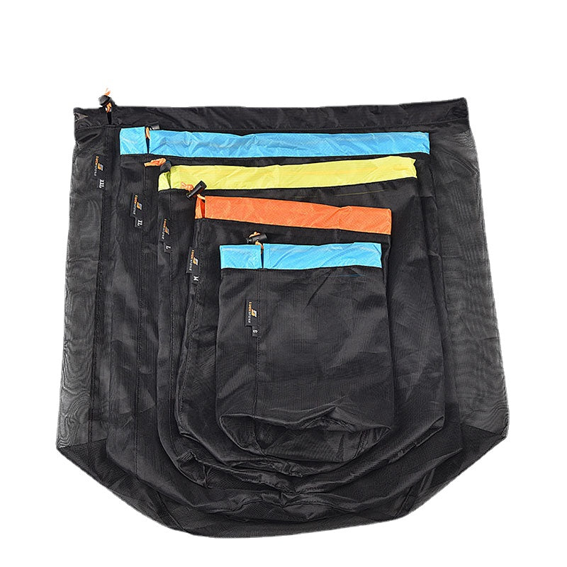 Mesh Storage Bag Lightly Organize Sack Camping Hiking Compression Bags Travel Accessories Polyester Drawstring Pocket