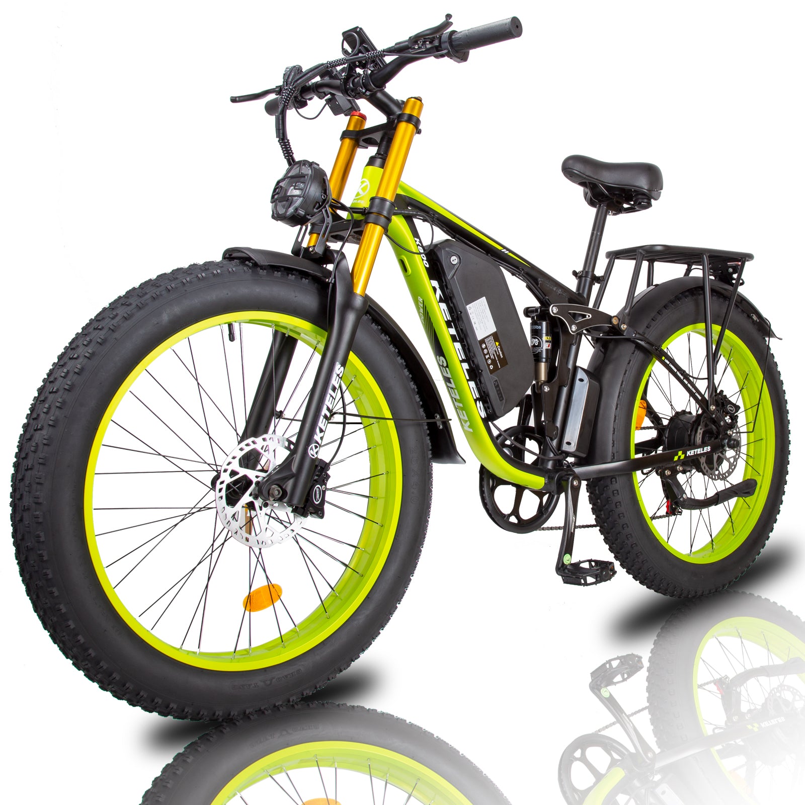 Electric Bike 48V 23Ah Battery Dual 1000W Motor 25KM/H Fat Tire 26x4.0 Inch 60KM Range 180KG Load Capacity Mountain Ebike