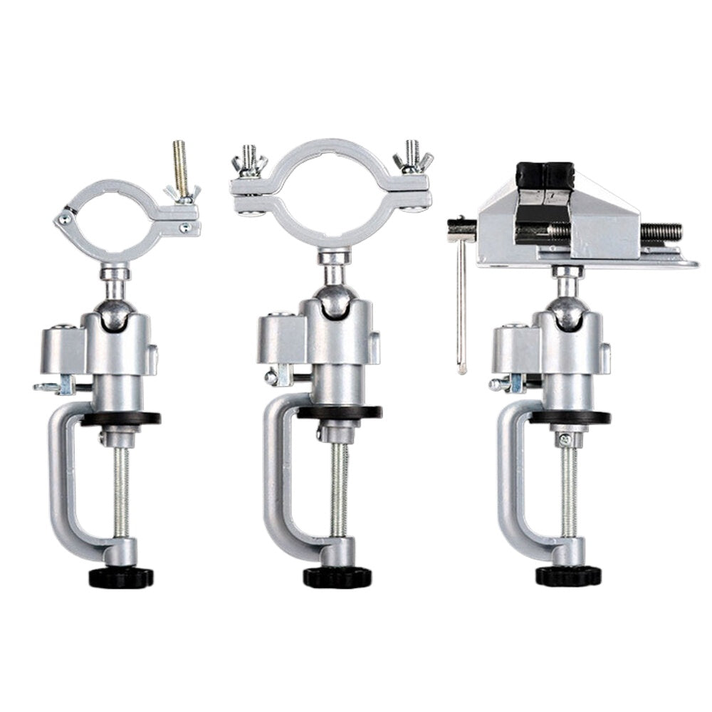 360° Rotating Aluminum Clamp-on Bench Vise for Drills & Grinders - Durable, Stabilizing, Wide Clamp Opening