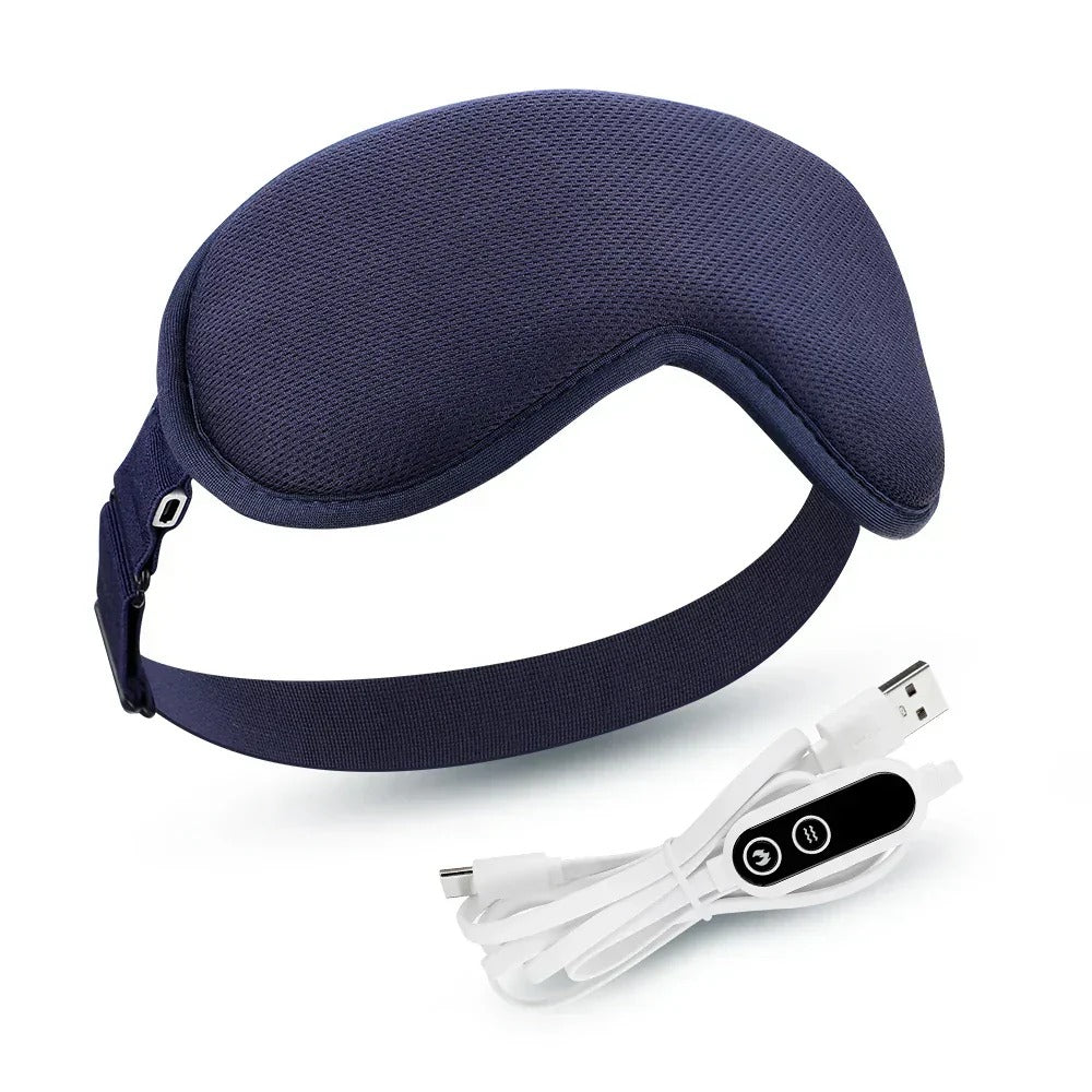 3D Eye Massage Mask with Hot Compress & Vibration - Relieve Fatigue, Dark Circles, Portable for Travel & Office
