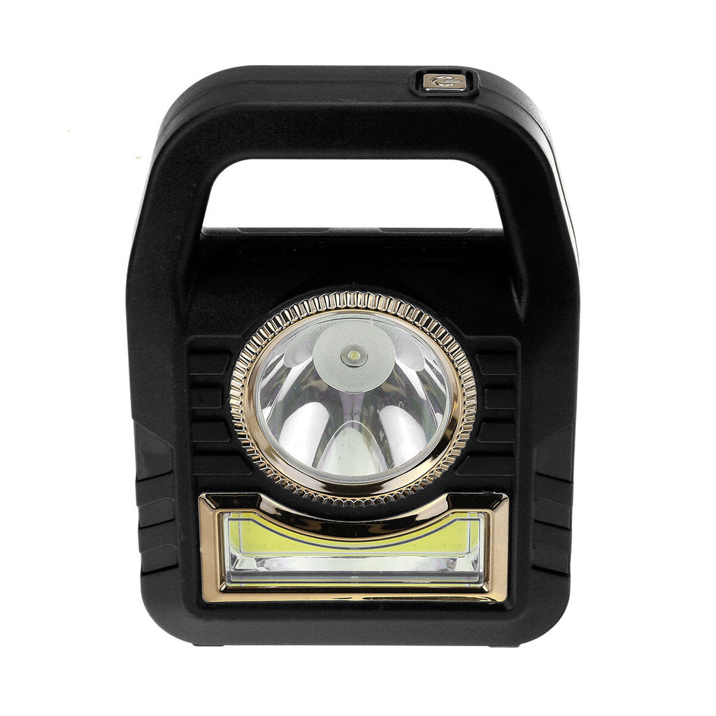 2IN 1 Solar Portable Camping Light LED COB Powered Flashlights USB Rechargeable Hand Lamp For Hiking Outdoor Lighting Emergency