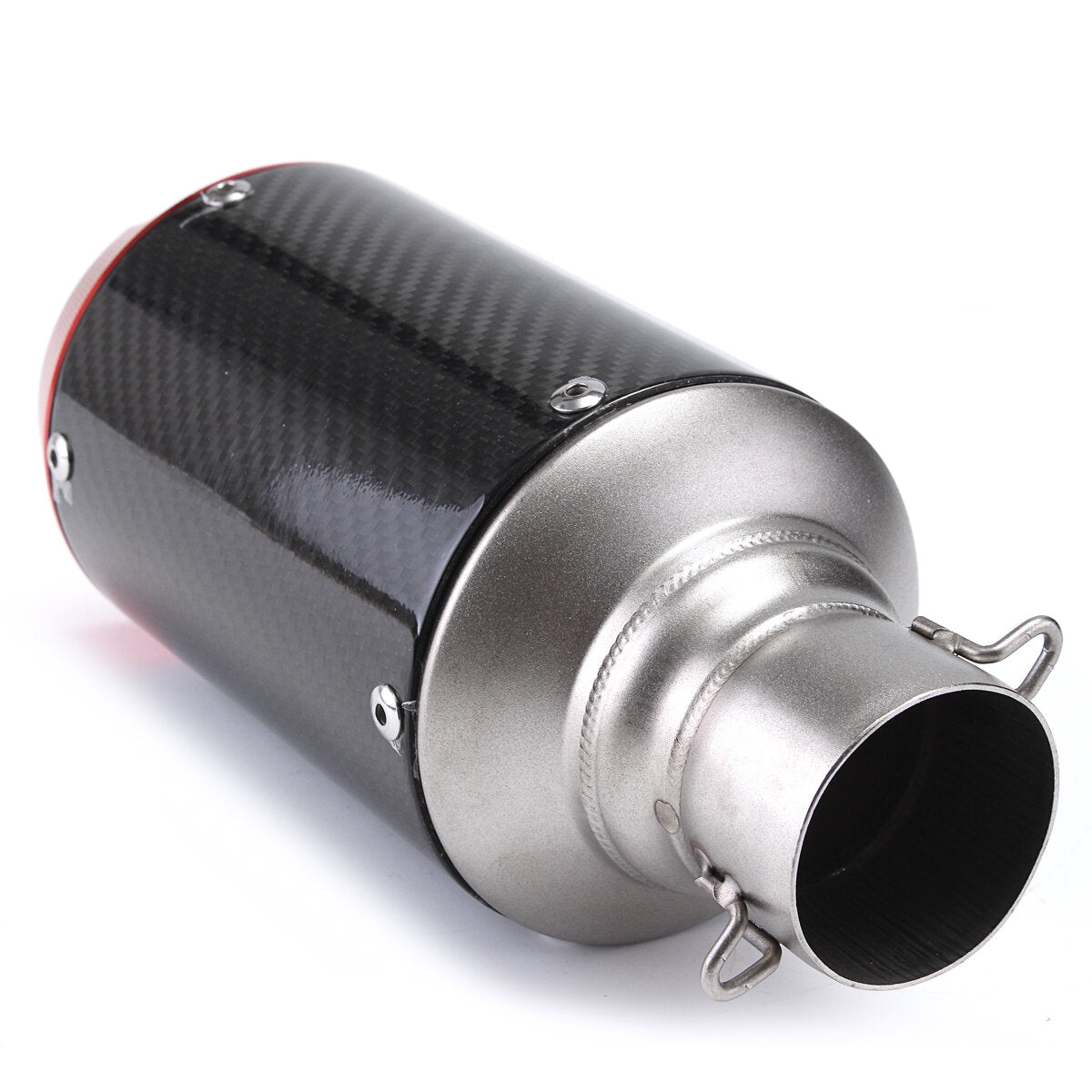 Motorcycle 51mm Slip-On Round Exhaust Muffler Carbon Fiber Universal