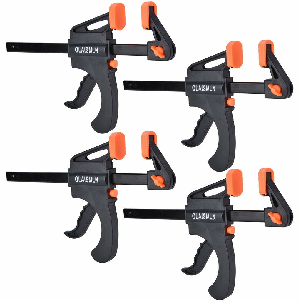 4-Pack Woodworking F Clamps - Heavy Duty, Quick Change, Easy One-Hand Operation, Ideal for DIY & Professional Projects
