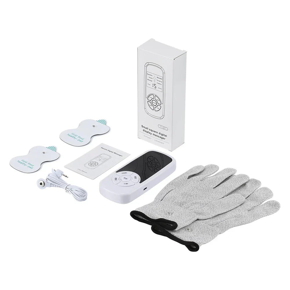 Portable Micro-Current Body Massager with 6 Modes, Adjustable Intensity, LCD Screen, Ideal for Travel and Relaxation
