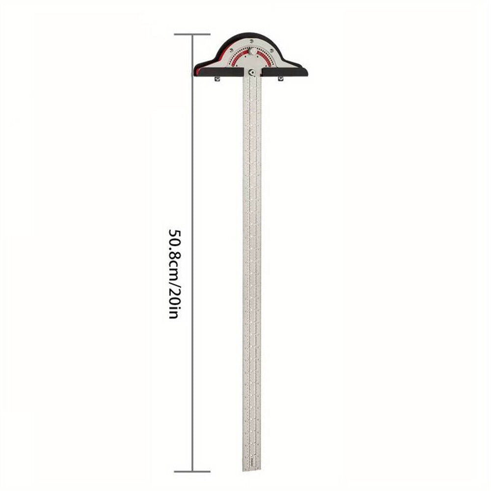 Woodworking Edge Ruler & Protractor - Dual Function, Ambidextrous, Twistable, 10/15/20 Inch Options for Accurate Measurements