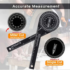 Aluminum Alloy Miter Saw Protractor Angle Finder Tool With Gauge Small Wrench