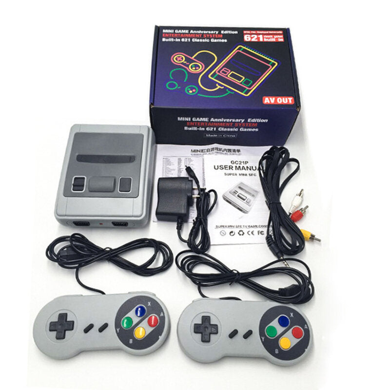 TV Game Consle Built-in 621 Games with Dual Gamepad Wired Game Player Retro Game Consle Classic Games