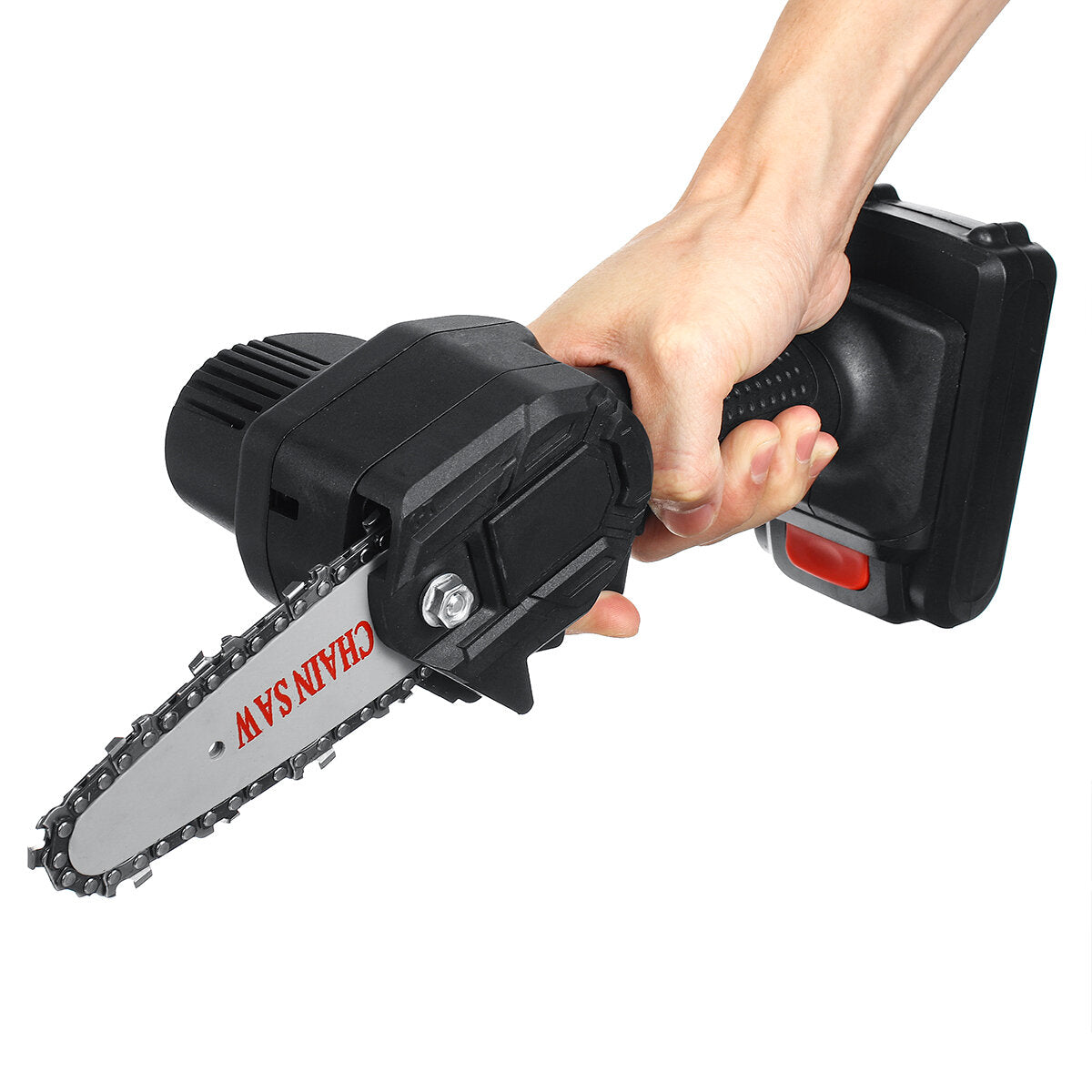 4" Mini Cordless Electric Chain Saw Wood Cutter Woodworking One-Hand Saw