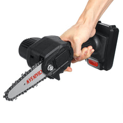 4" Mini Cordless Electric Chain Saw Wood Cutter Woodworking One-Hand Saw