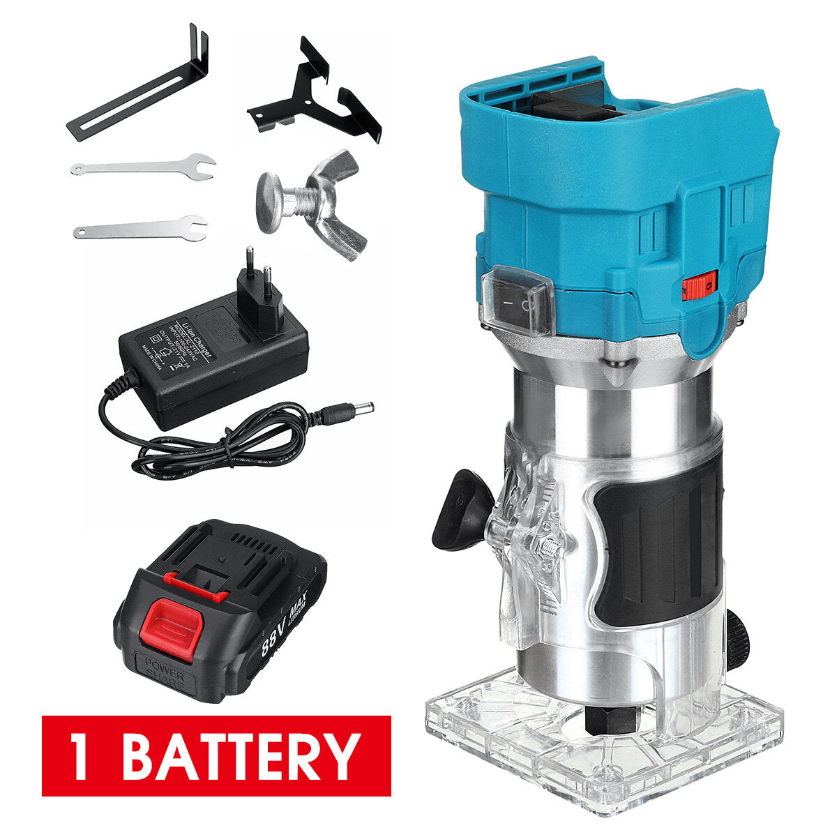 30000rpm 1000W Cordless Brushless Electric Trimmer 6 Speeds Wood Trimmer Router