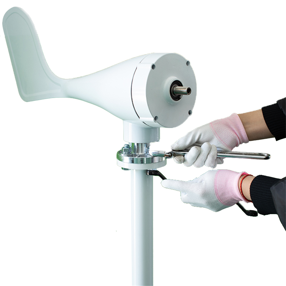 300W S-Shaped 6-Blade Wind Turbine Generator with Controller & Inverter, 12V/24V Auto-Charging
