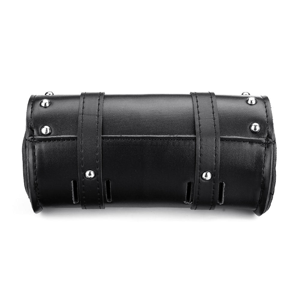 Motorcycle Front Fork Tool Saddlebags Pouch Luggage Black Leather